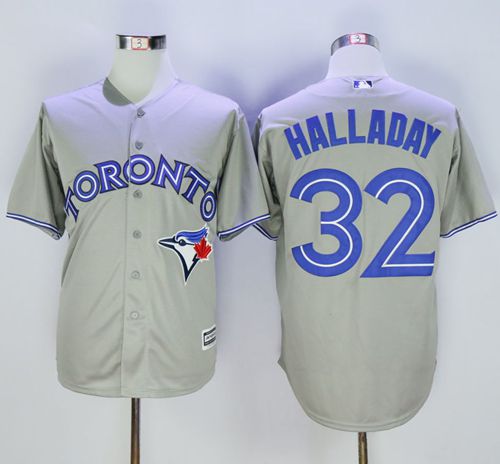 Blue Jays #32 Roy Halladay Grey New Cool Base Stitched MLB Jersey - Click Image to Close